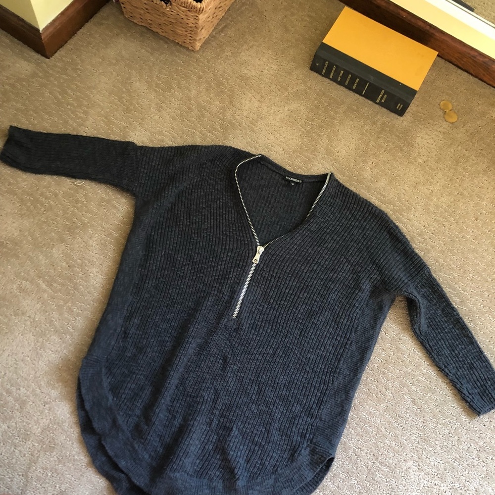 Dark gray zip up sweater
